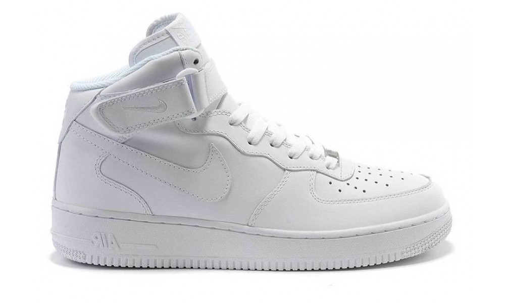 Nike air force one high top discount in all white